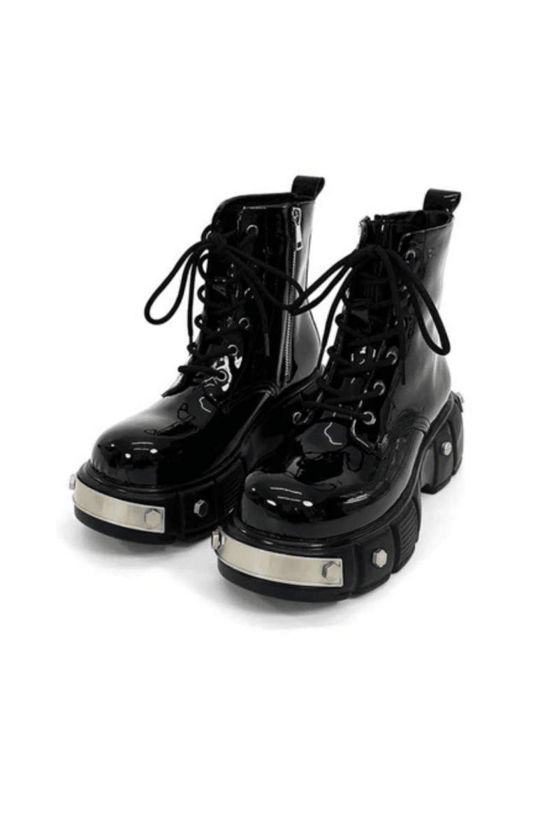 punk zipper biker boots na957 – Nanostudio