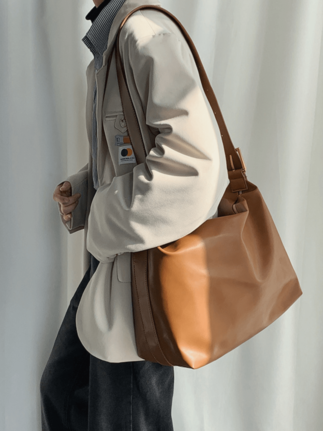 Korean street leather shoulder bag na864 Nanostudio