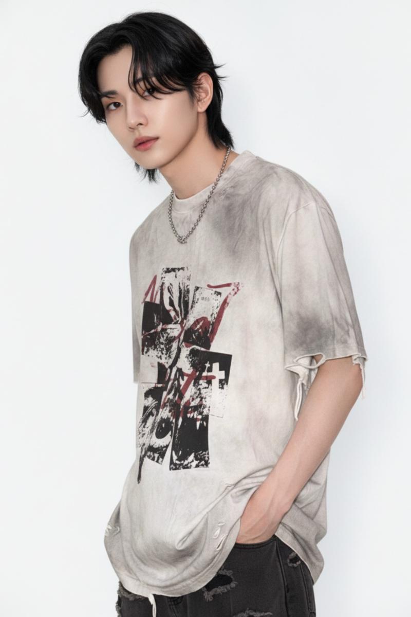 Distressed T-shirt  na2604