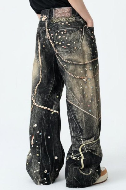 Chain Print Jeans  na2585