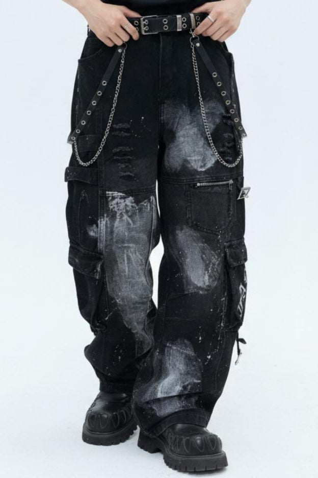 Distressed Cargo Denim  na2583