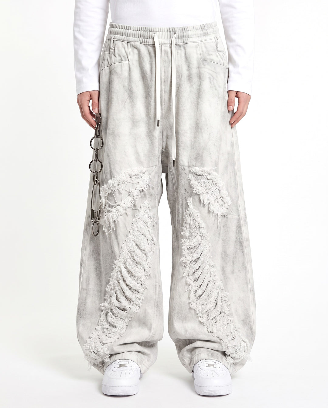 Distressed Wide Pants na3221