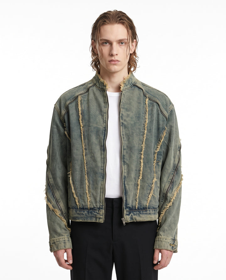 Distressed Denim Jacket na3197
