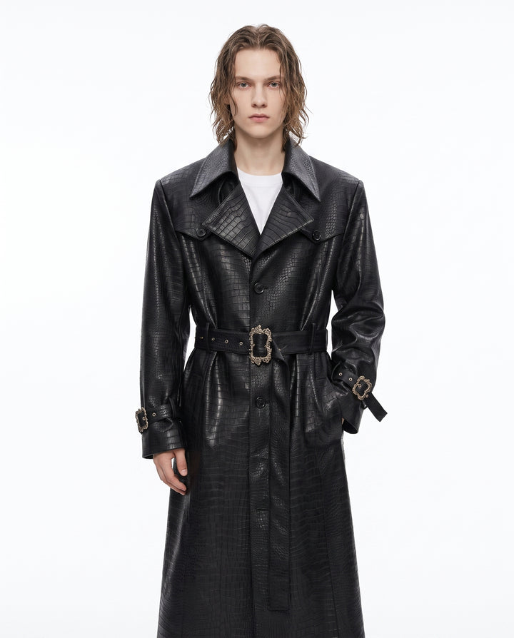 Leather Trench Coat na2990