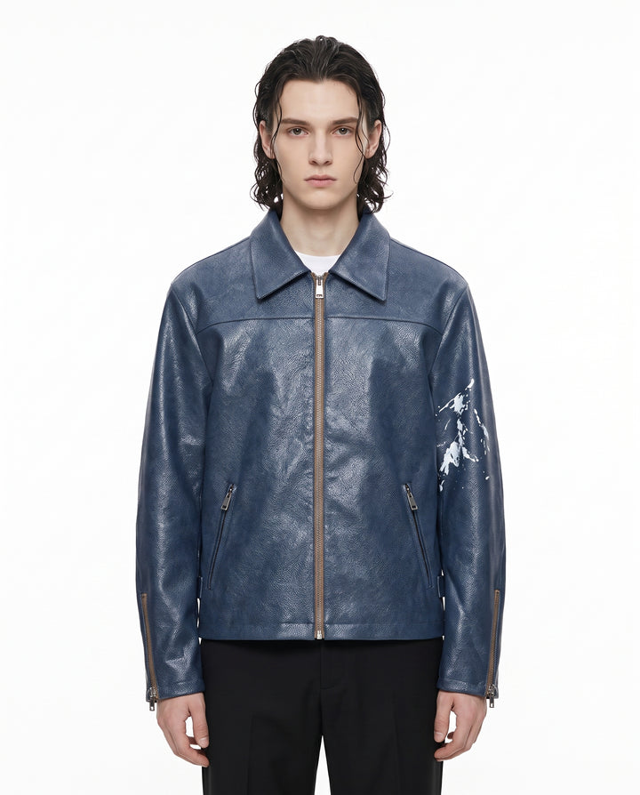 Blue Leather Jacket na2952