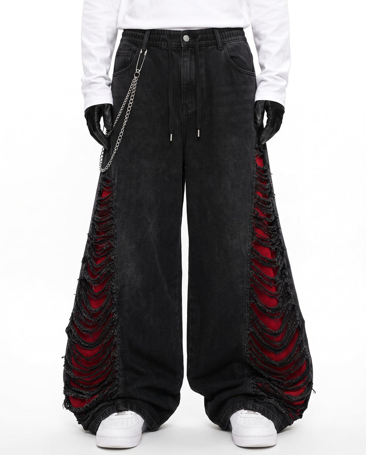 Distressed Wide Pants na3215