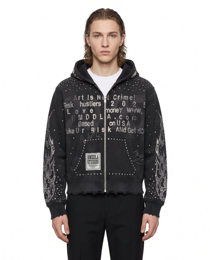 Studded Zip Hoodie na3228
