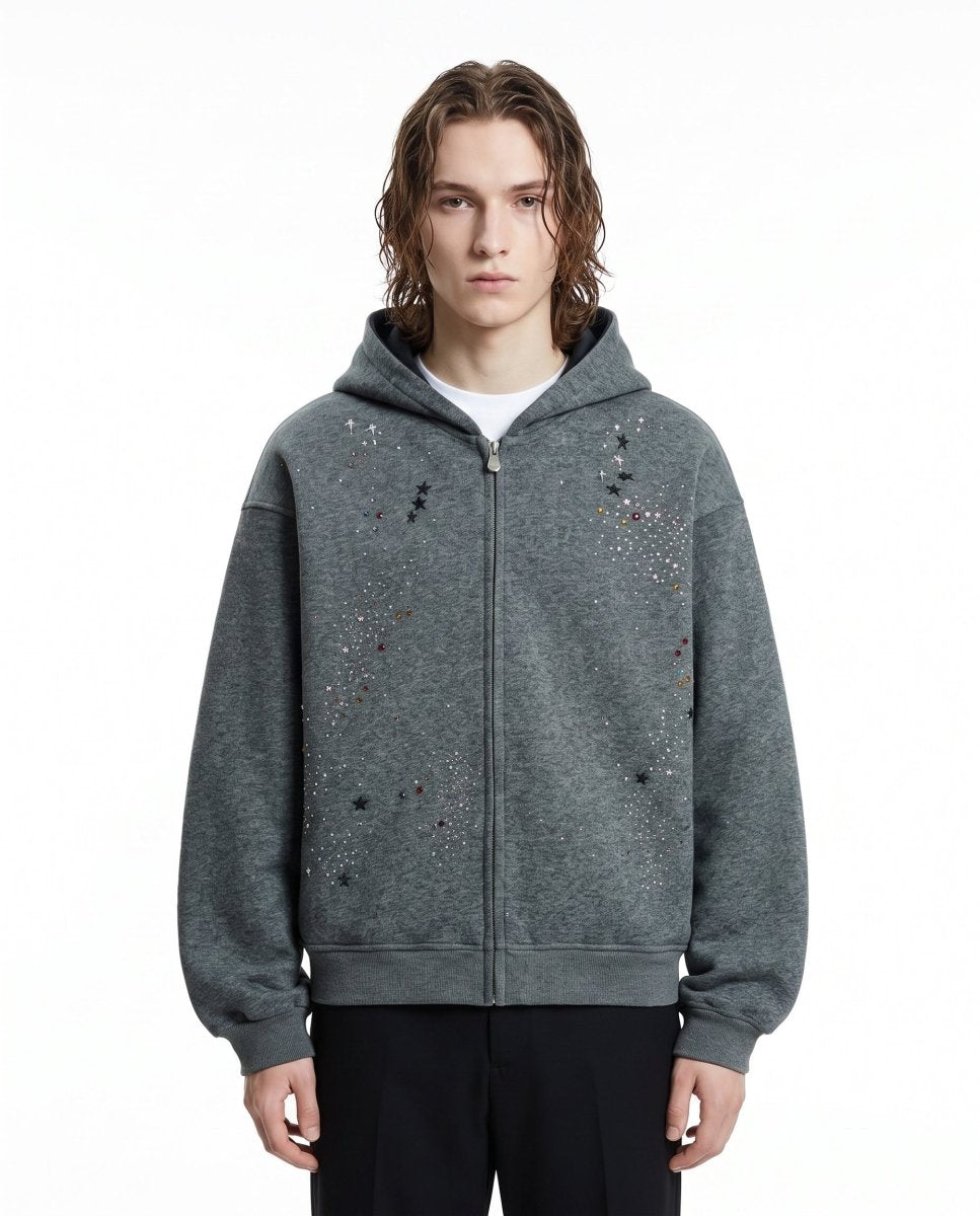 Rhinestone Zip Hoodie na3022