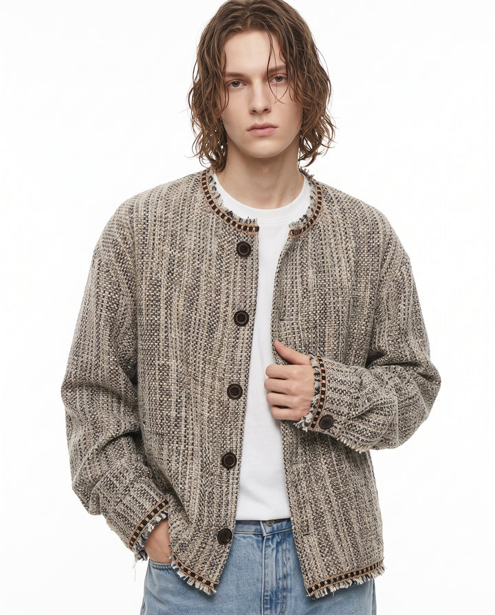 Fringe Tweed Jacket na3009