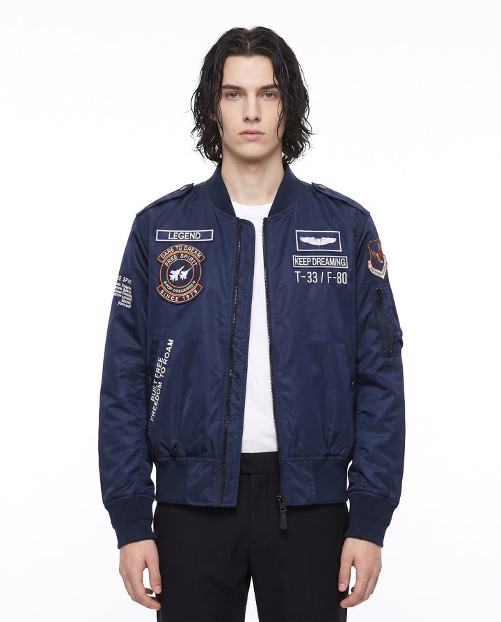 Patched Bomber Jacket na2988
