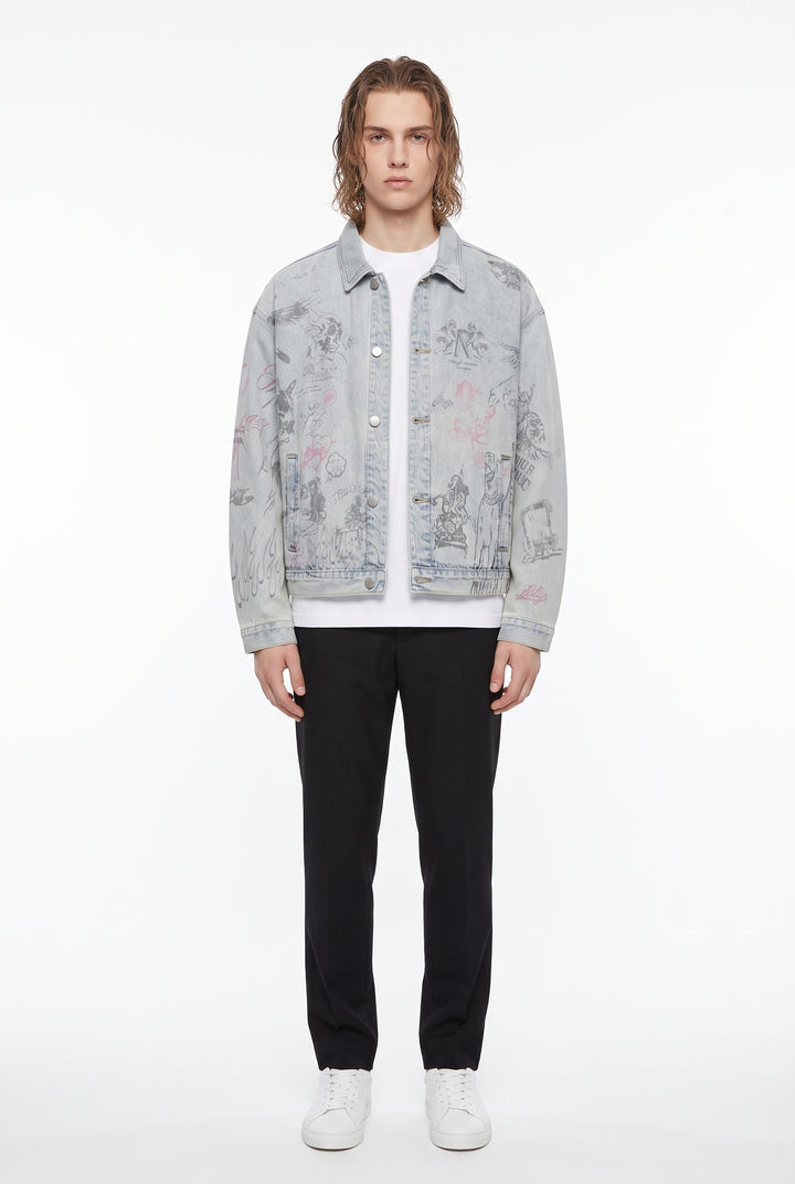 Graphic Denim Jacket na2806