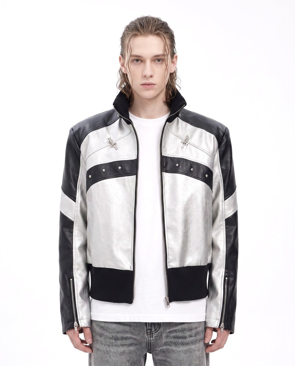 Metallic Moto Jacket na3038