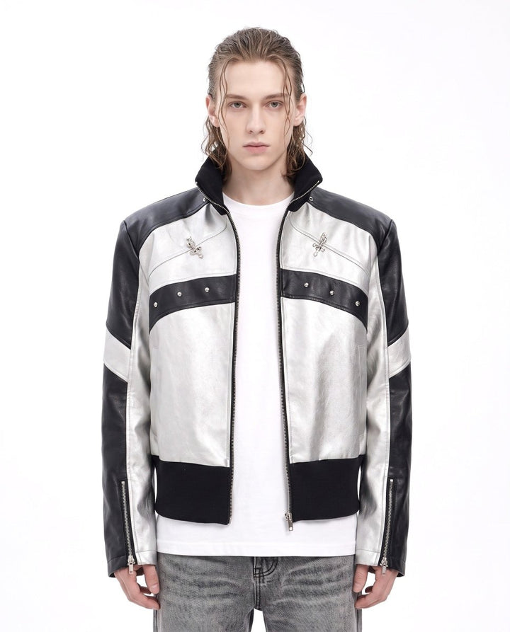 Metallic Moto Jacket na3038