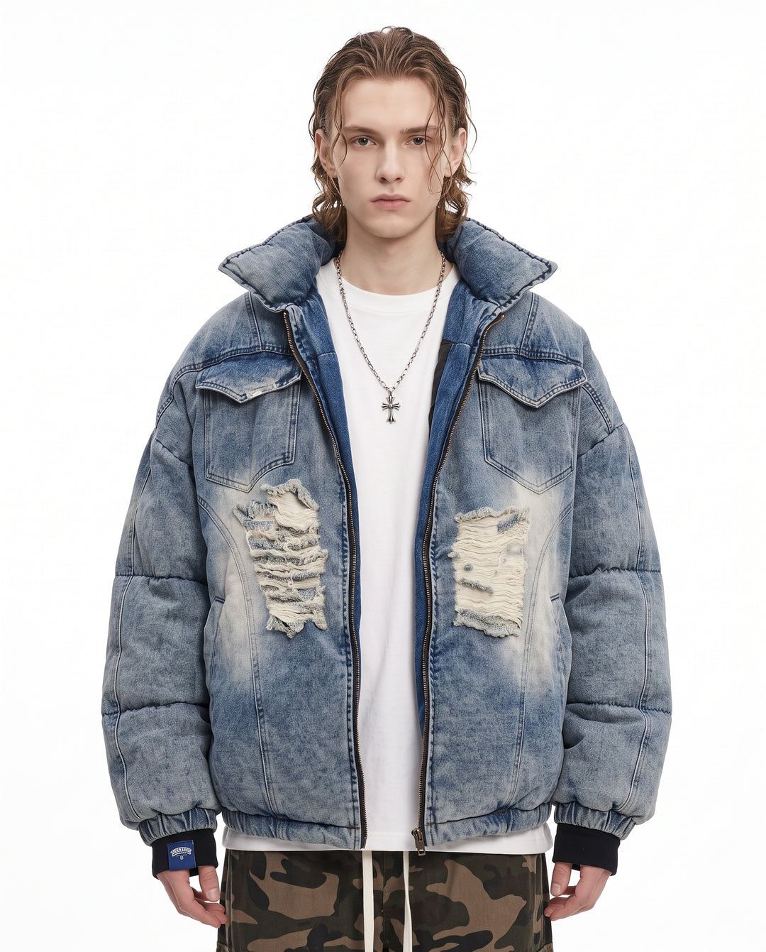 Distressed Denim Jacket na3222