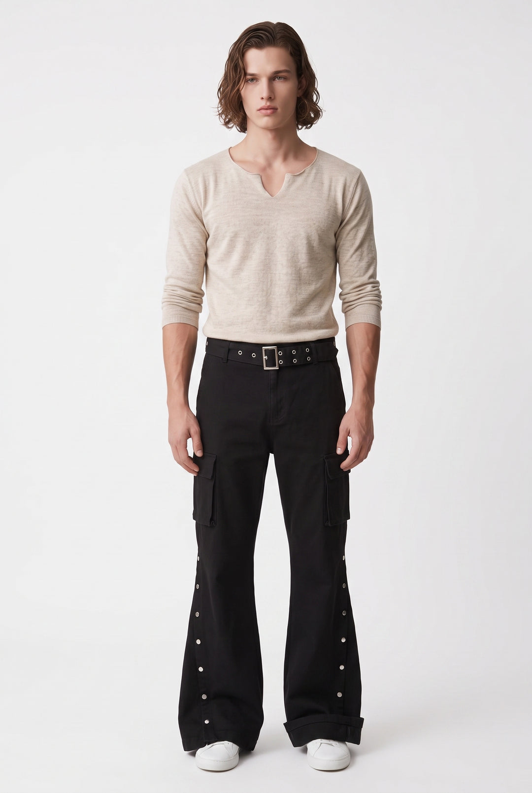 Flared Cargo Pants na2743