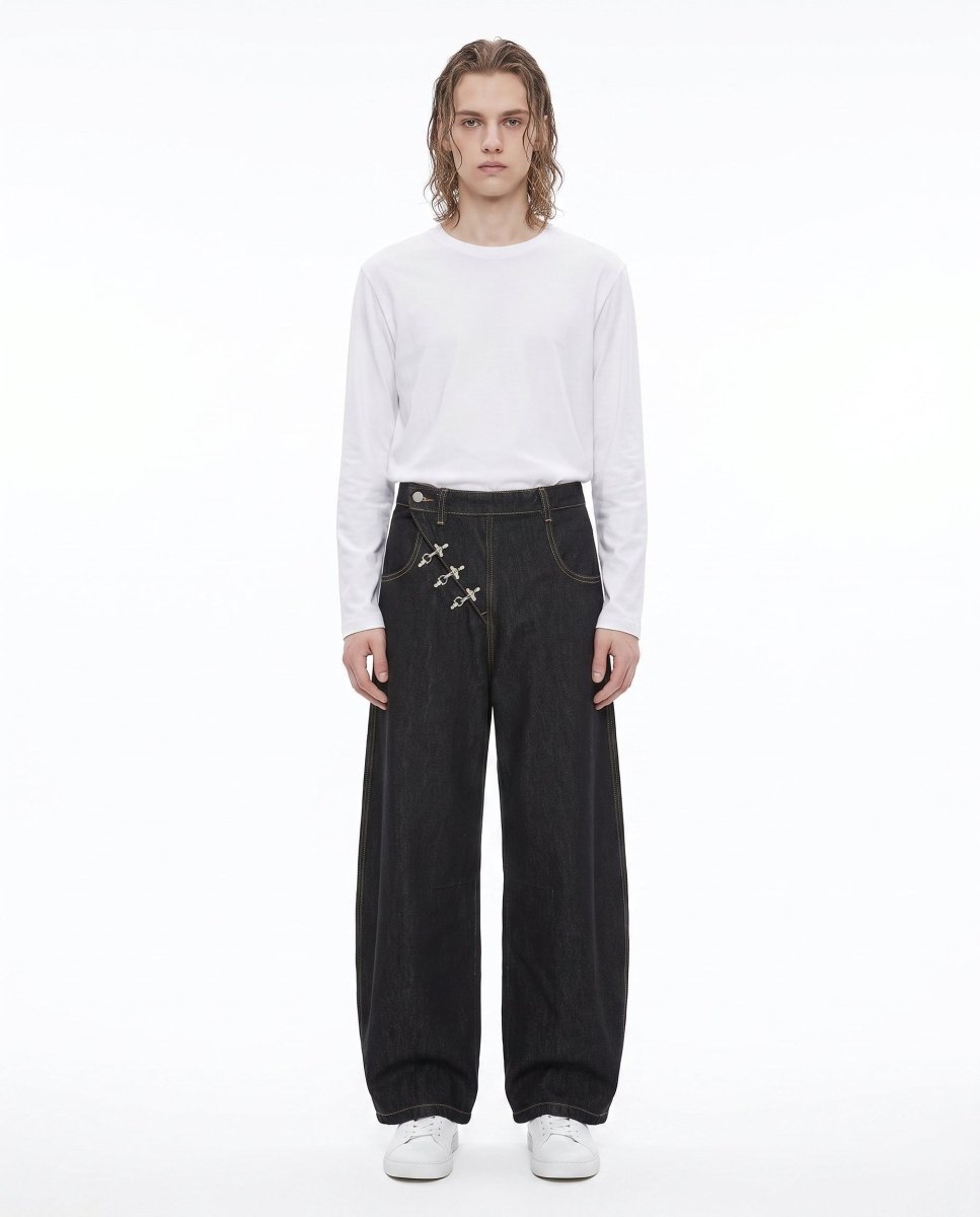 Buckle Wide Jeans na3018