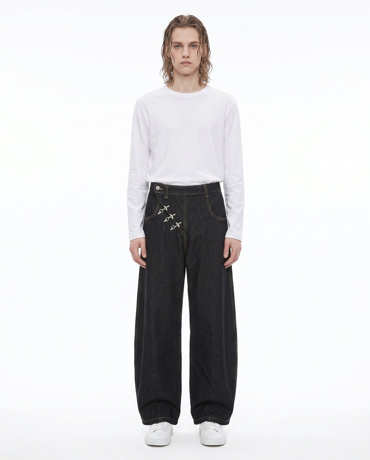 Buckle Wide Jeans na3018