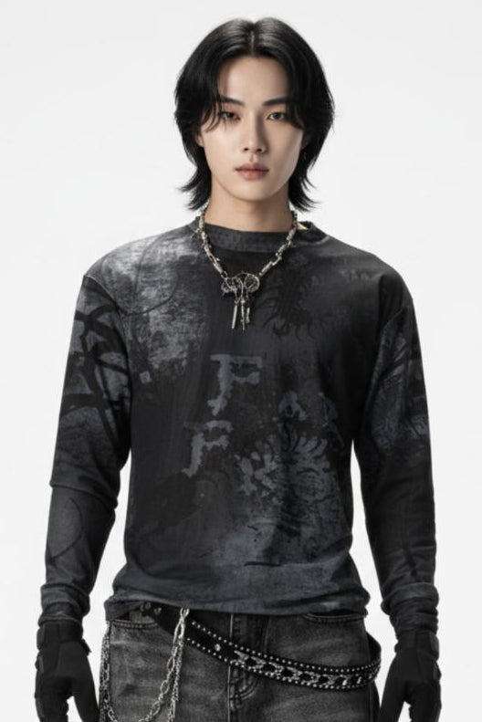 Graphic Long-sleeve Top  na2551