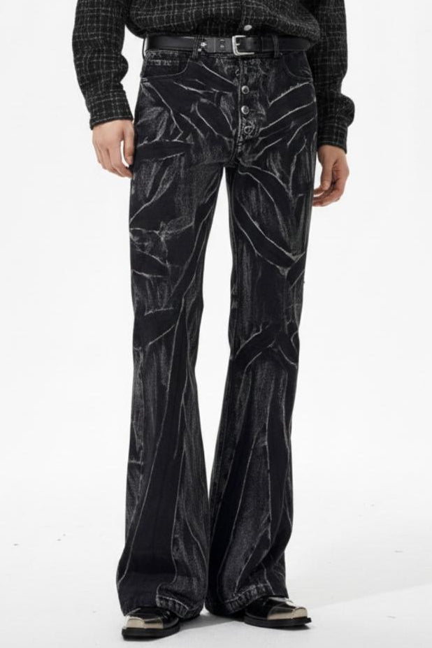 Washed Flare Jeans  na2543