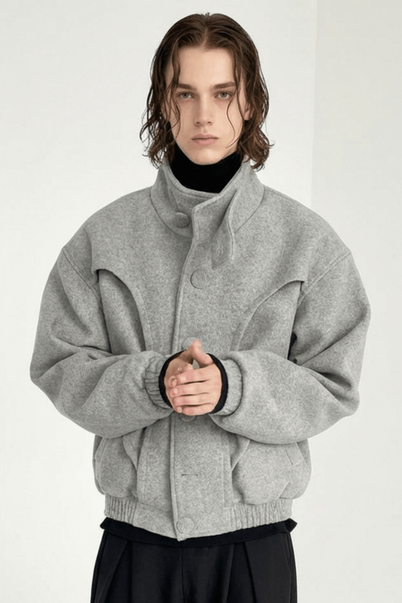 Tailored Stand Collar Short Jacket na2360 