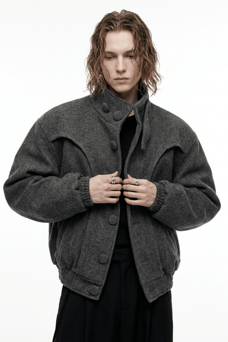 Tailored Stand Collar Short Jacket na2360 