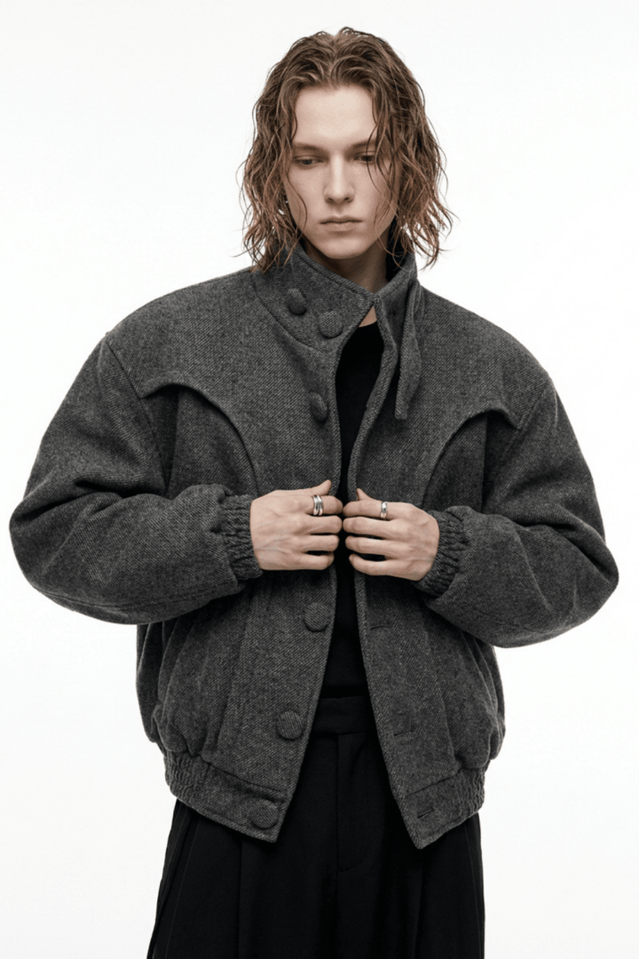 Tailored Stand Collar Short Jacket na2360 