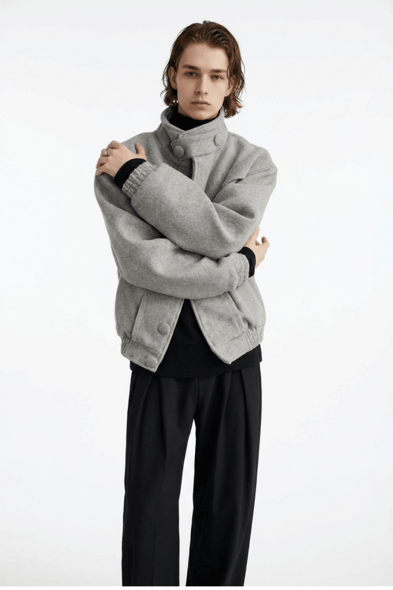 Tailored Stand Collar Short Jacket na2360 