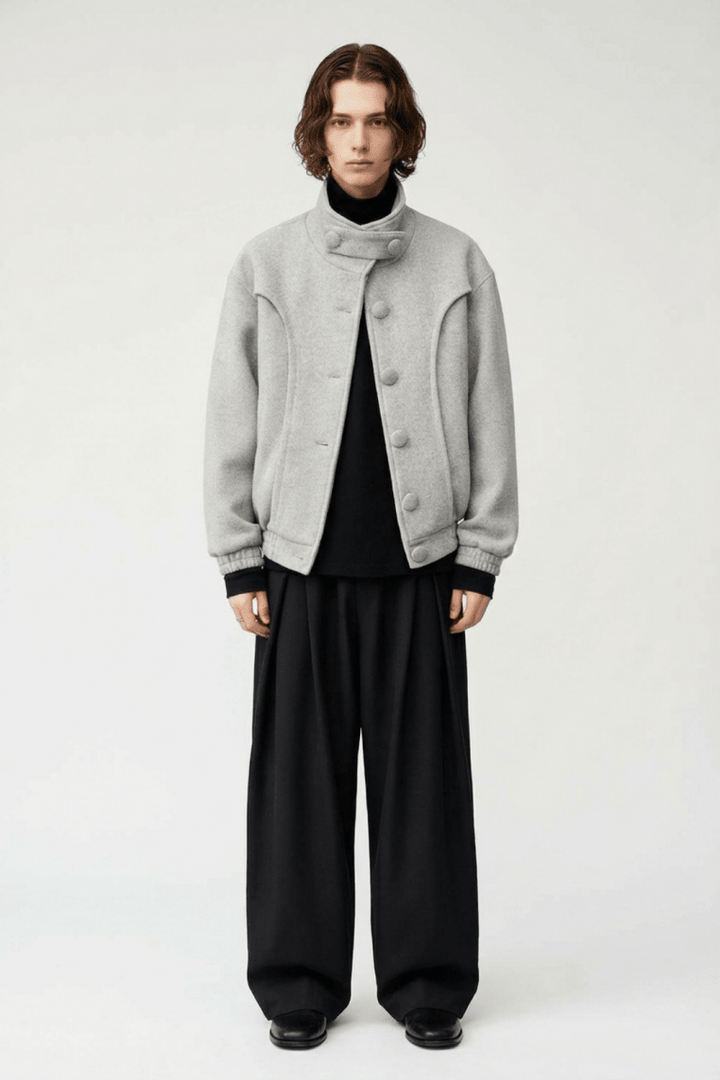 Tailored Stand Collar Short Jacket na2360 