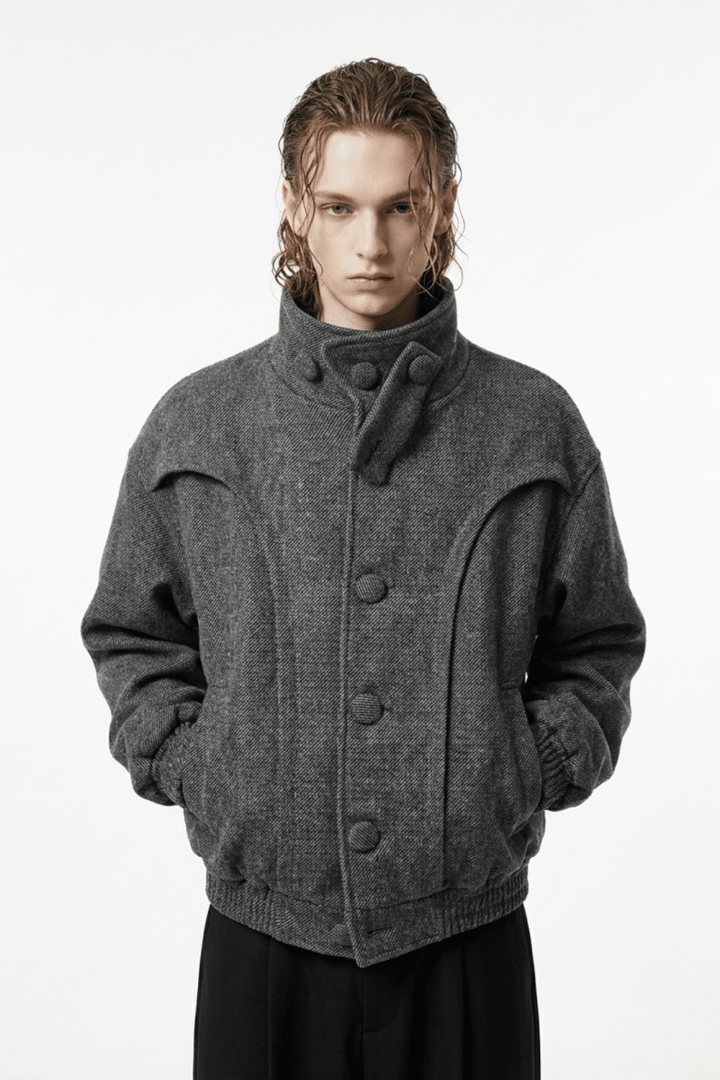 Tailored Stand Collar Short Jacket na2360 