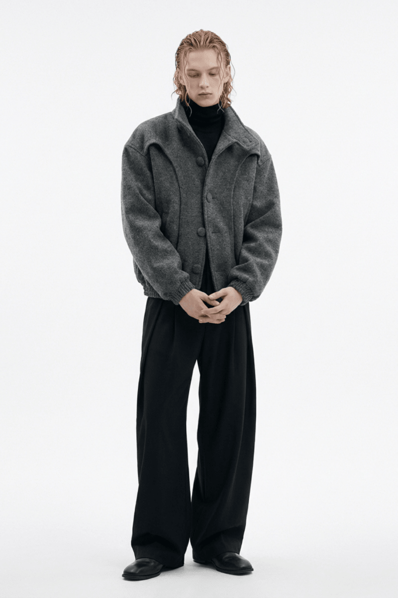 Tailored Stand Collar Short Jacket na2360 