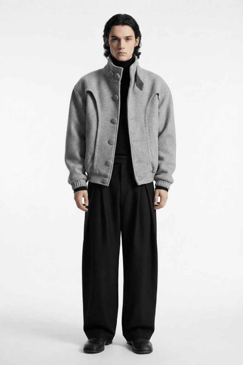 Tailored Stand Collar Short Jacket na2360 