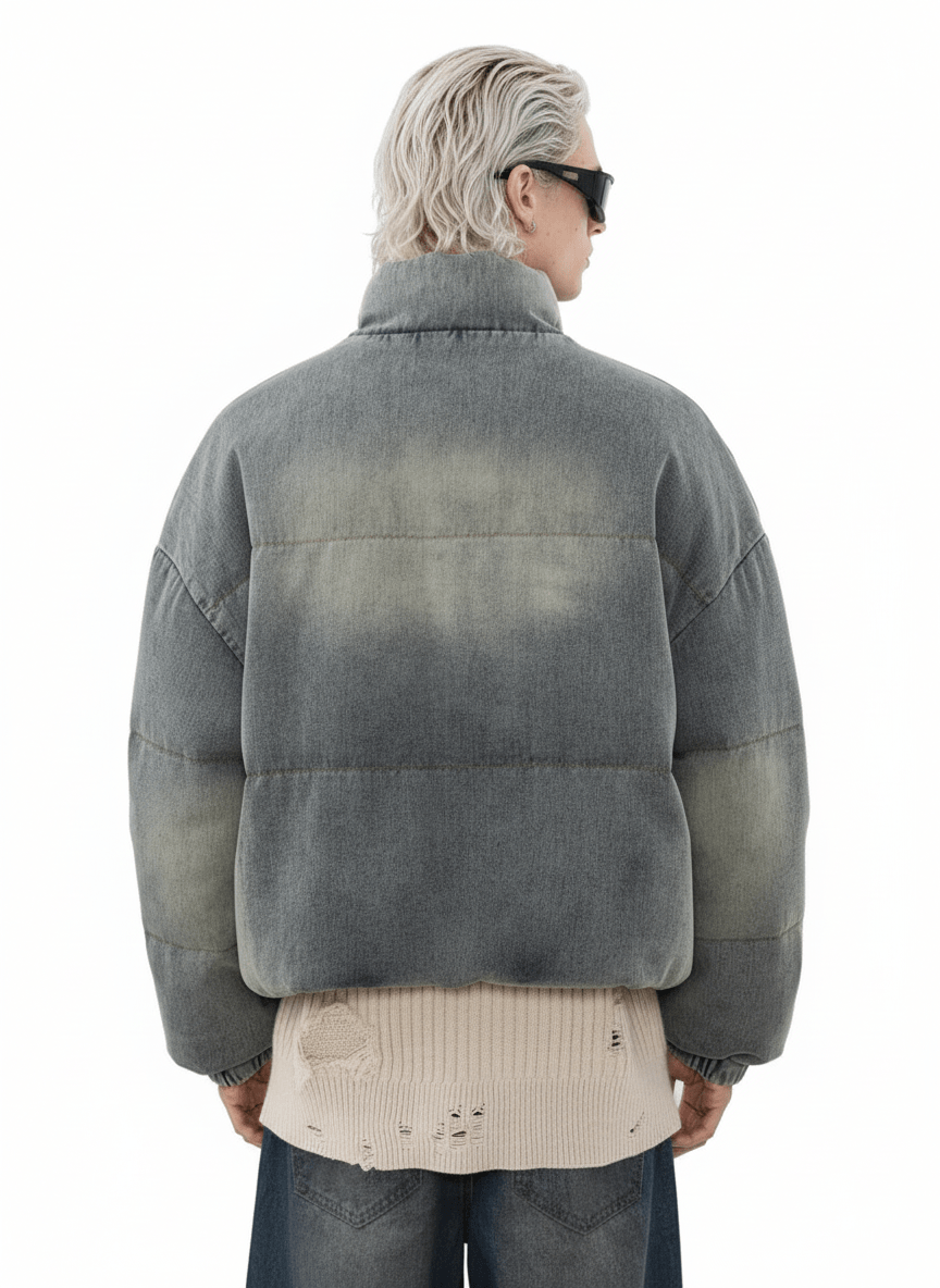 [MRNEARLY] washed denim down jacket na1757