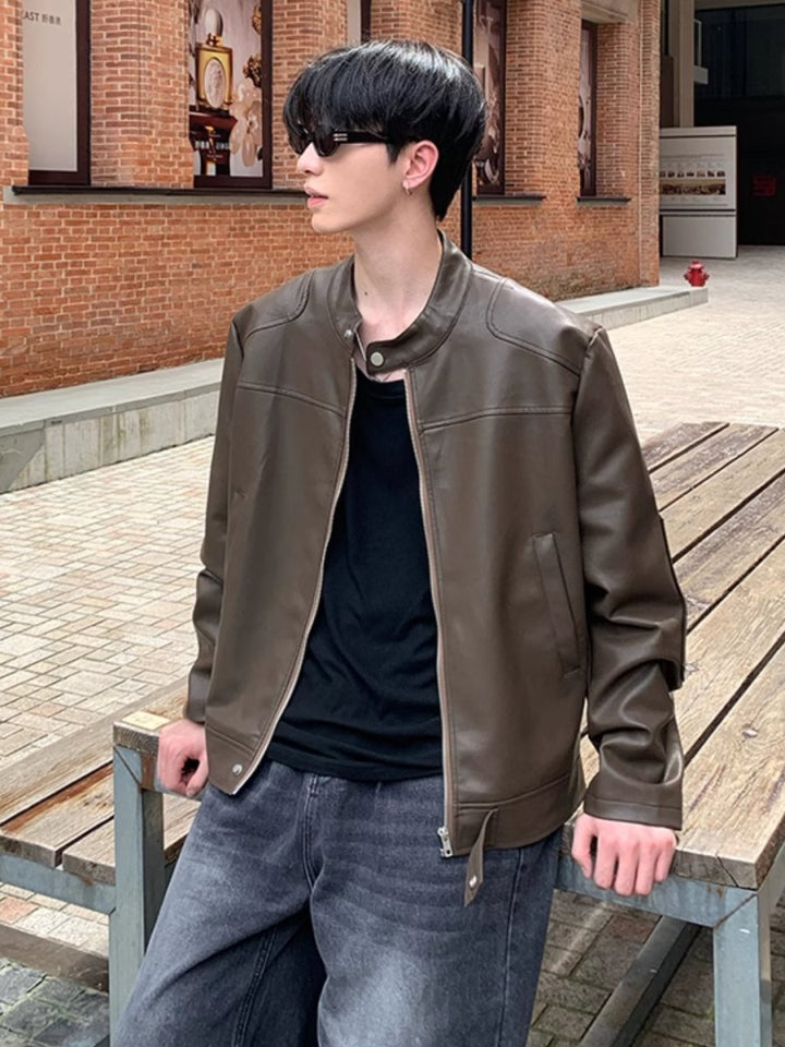 【ONELYC1NS】PU leather jacket na1573