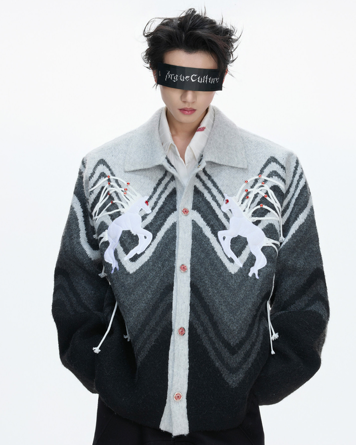 【ArguE CulturE】MYTHIC UNICORN KNIT JACKET na2288