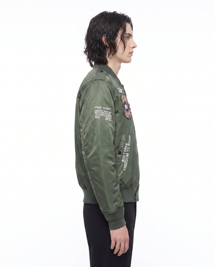 Patched Bomber Jacket na2988