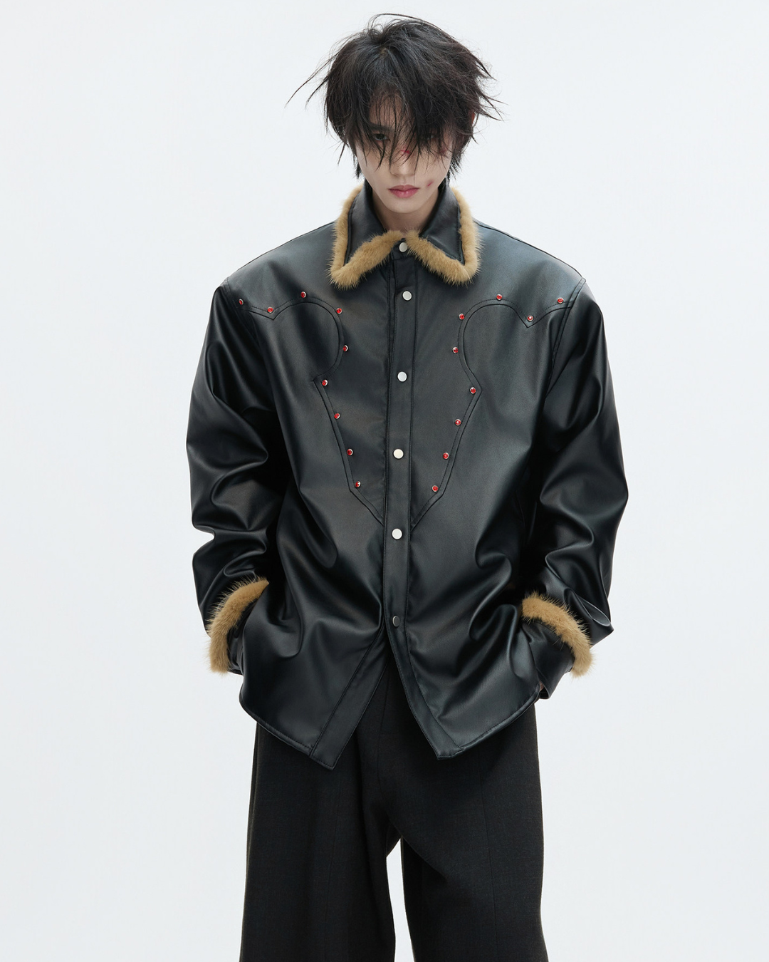 【ArguE CulturE】CRIMSON STUD LEATHER JACKET na2292