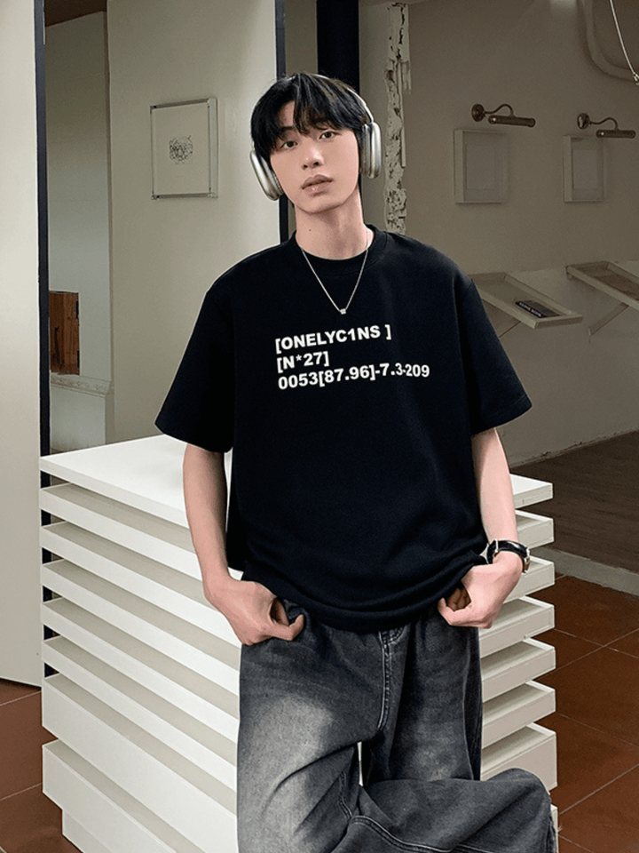 [ONELYC1NS] letter printing round 넥 loose T-shirt na1086