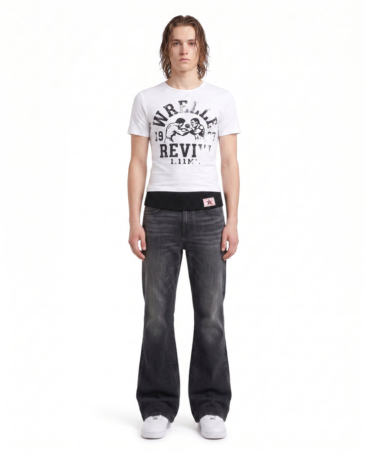 Foldover Wide Jeans na2991
