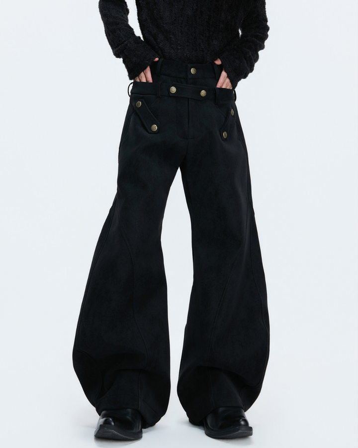 [ArguE CulturE] Brown Suede Buggy Pants na2286