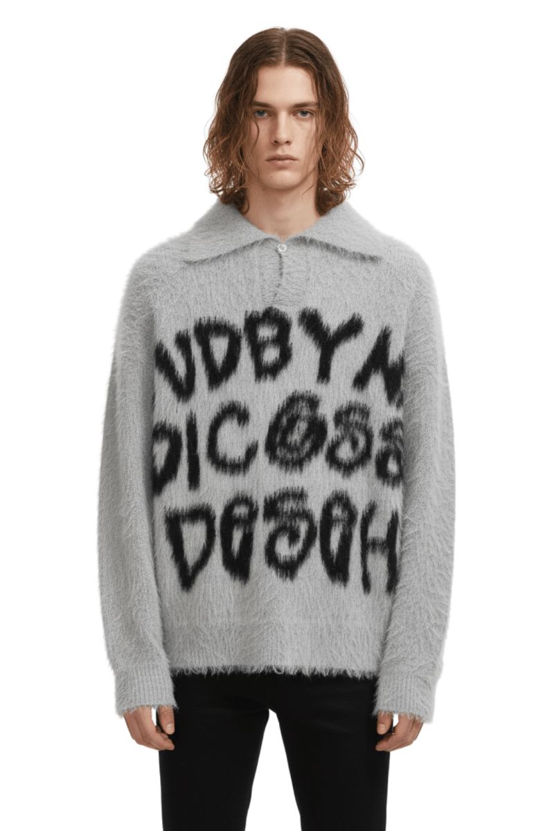 Fuzzy Statement Knit Pullover na2410