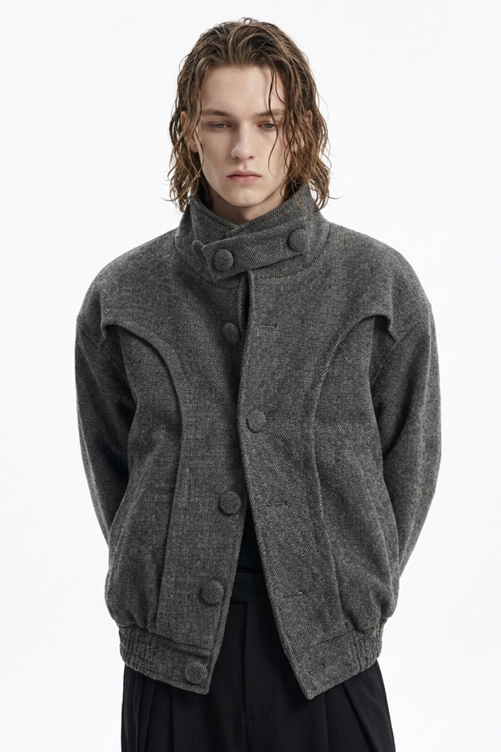 Tailored Stand Collar Short Jacket na2360 