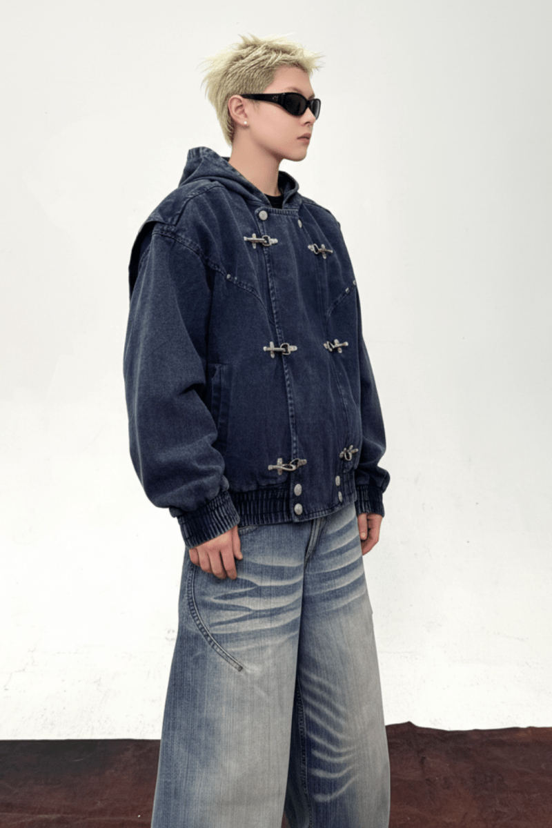 Buckle Washed Denim Hoodie na2433