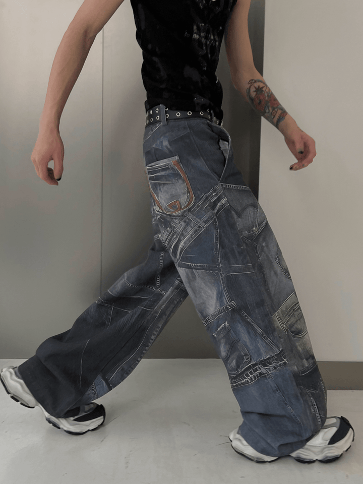 [SOULWORKER] washed wide-legged jeans na1269