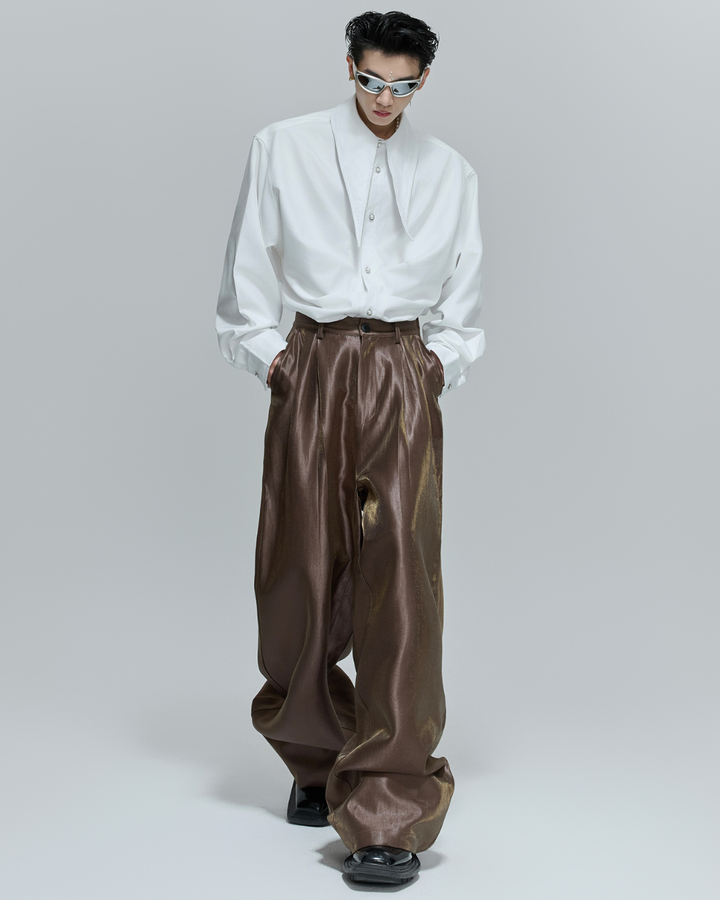 [ArguE CulturE]Luxe Sheen Wide Trousers na2268
