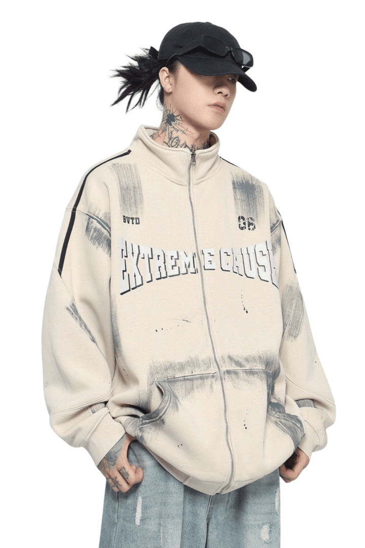 Gradient Print Zip Hoodie na2460