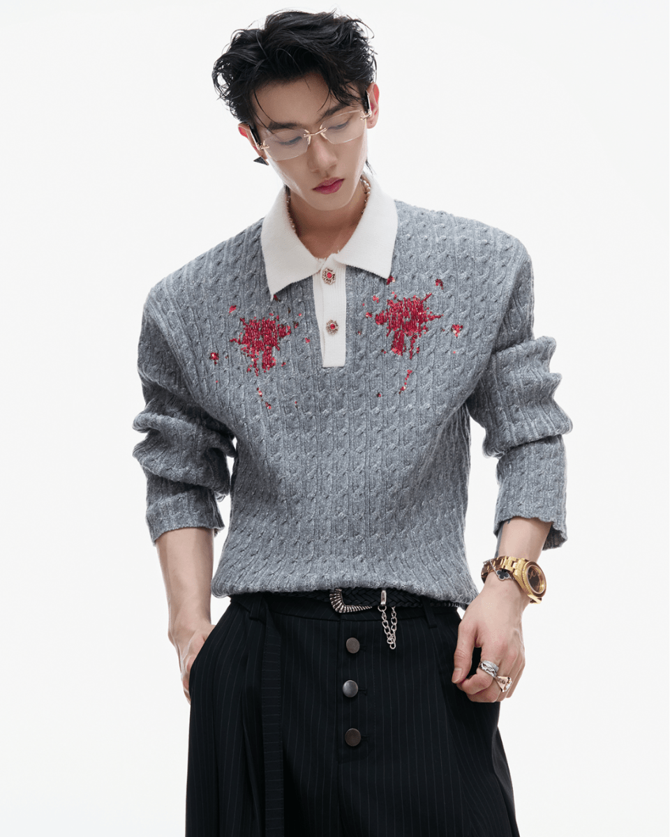 [ArguE CulturE] Garnet Bloom Knit Top na2250