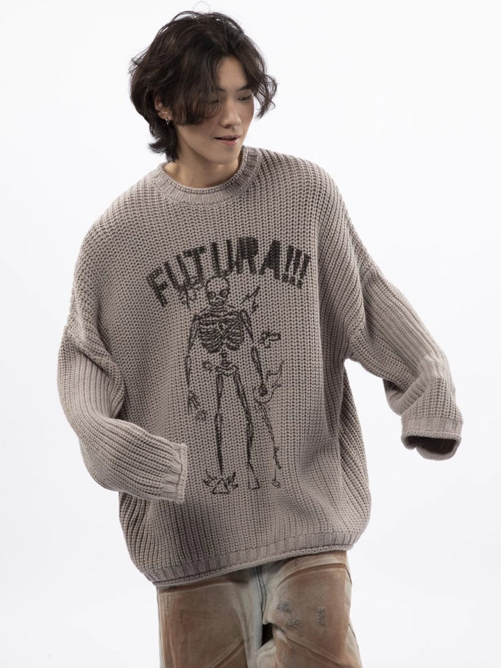 [FUTUREBOY] round neck sweater na1709