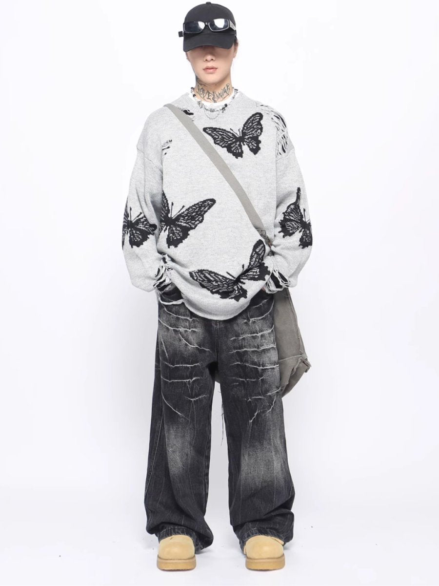 【Mz】broken holes design oversize knit na1545