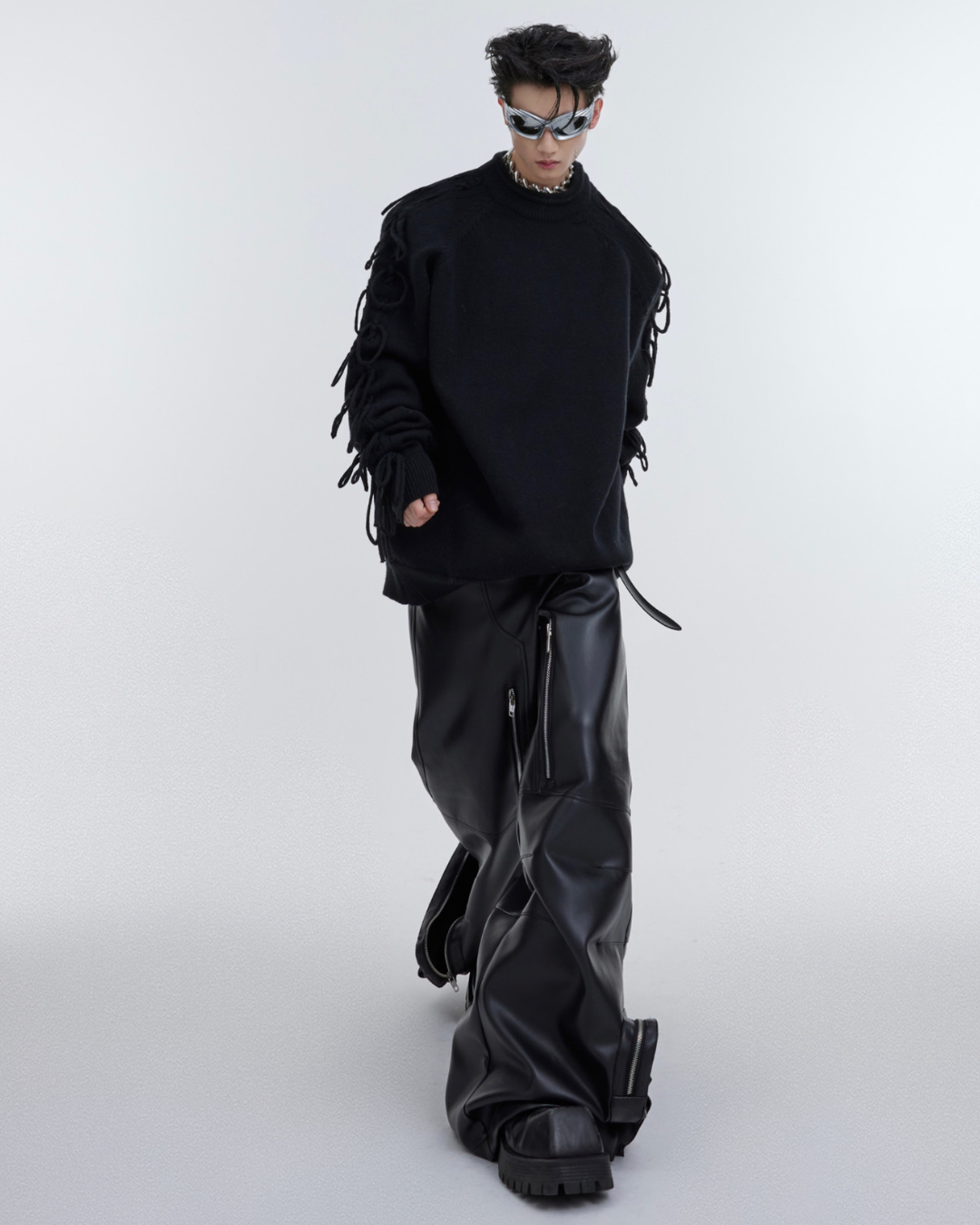 [ArguE CulturE] Fringe Arm Knit Sweater na2266