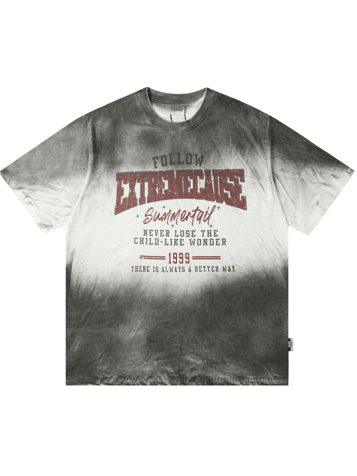 【Mz】 High Street Vintage Spray Paint  T-Shirt  na1176